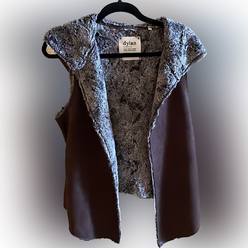Boutique faux fur and leather vest